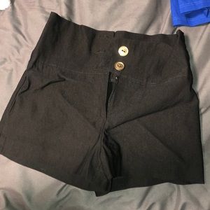 High waisted button shorts